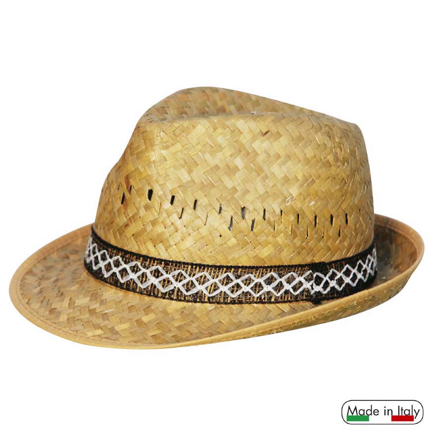 CAPPELLO ALPINETTO IN PAGLIA NATURALE AL 100%