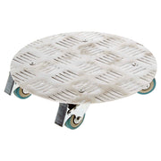 SOTTOVASO TONDO CON RUOTE IN ALLUMINIO 30CM
