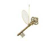 Pendente chiave alata in ferro 14,5 x 4,7 x 0,5 cm oro anticato Peraga Christmas