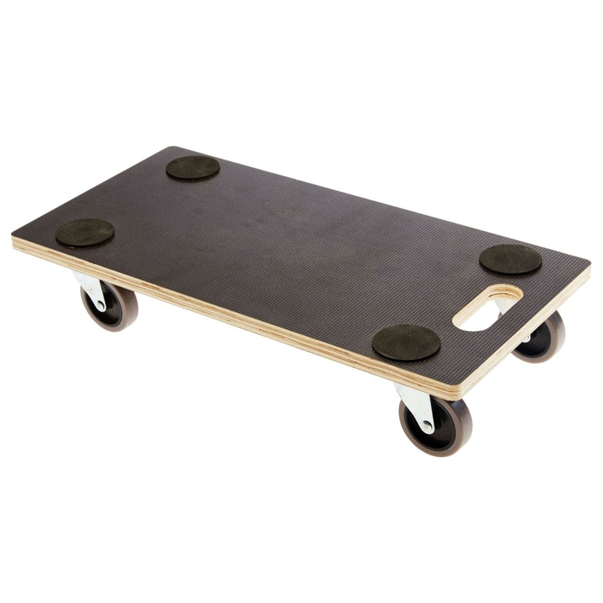 SOTTOVASO RETTANGOLARE CON RUOTE IN LEGNO MULTISTRATO 58X29CM