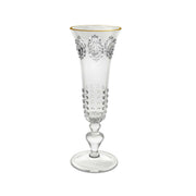 FLUTE CHAMPAGNE TRASPARENTE CON BORDO DORATO 6X25 CM