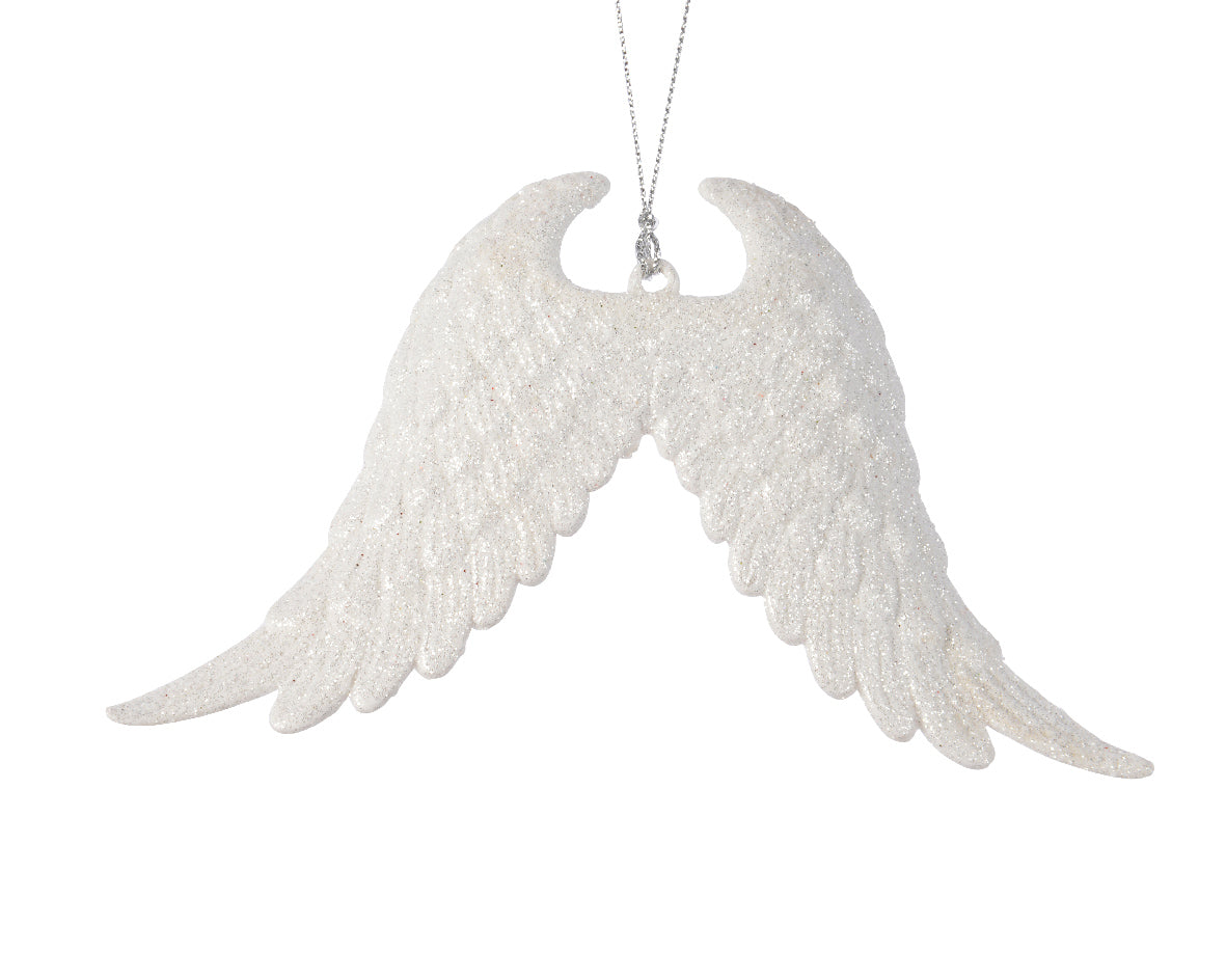 ALI CON GLITTER APPENDIBILI 2X16X10CM BIANCO INVERNO