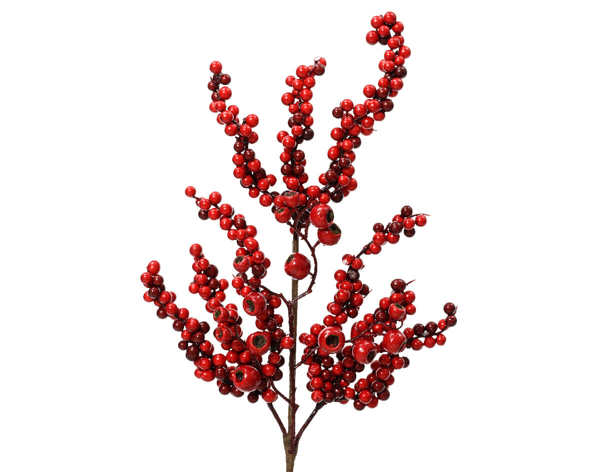RAMO CON BACCHE ROSSE H60CM