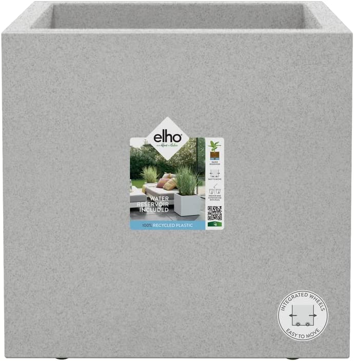 VASO VIVO NEXT SQUARE 40CM LIVING CONCRETE GRIGIO CHIARO