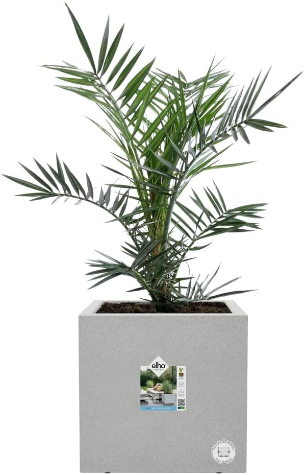 VASO VIVO NEXT SQUARE 40CM LIVING CONCRETE GRIGIO CHIARO