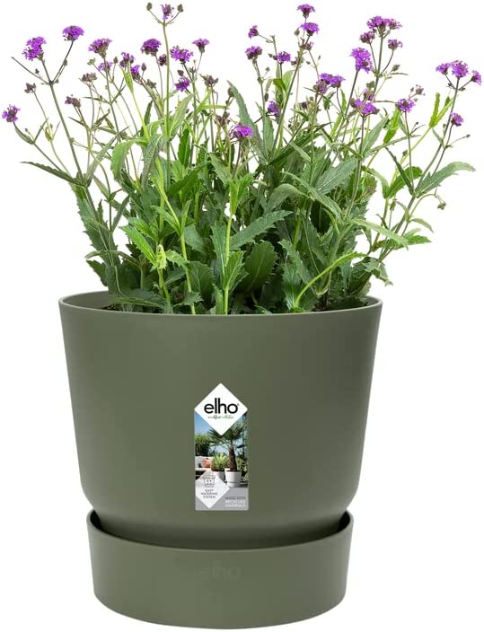 VASO GREENVILLE ROUND 18CM LEAF GREEN