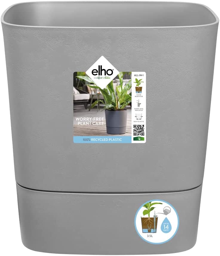 VASO GREENSENSE AQUA CARE SQUARE 38CM LIGHT CONCRETE GRIGIO