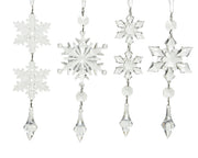 OFFERTA 4 FIOCCHI DI NEVE DA APPENDERE TRASPARENTE MODELLO ASSORTITO