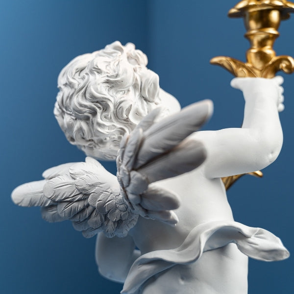 LAMPADA DA TAVOLO PUTTO 23X22X49CM BIANCO/ORO