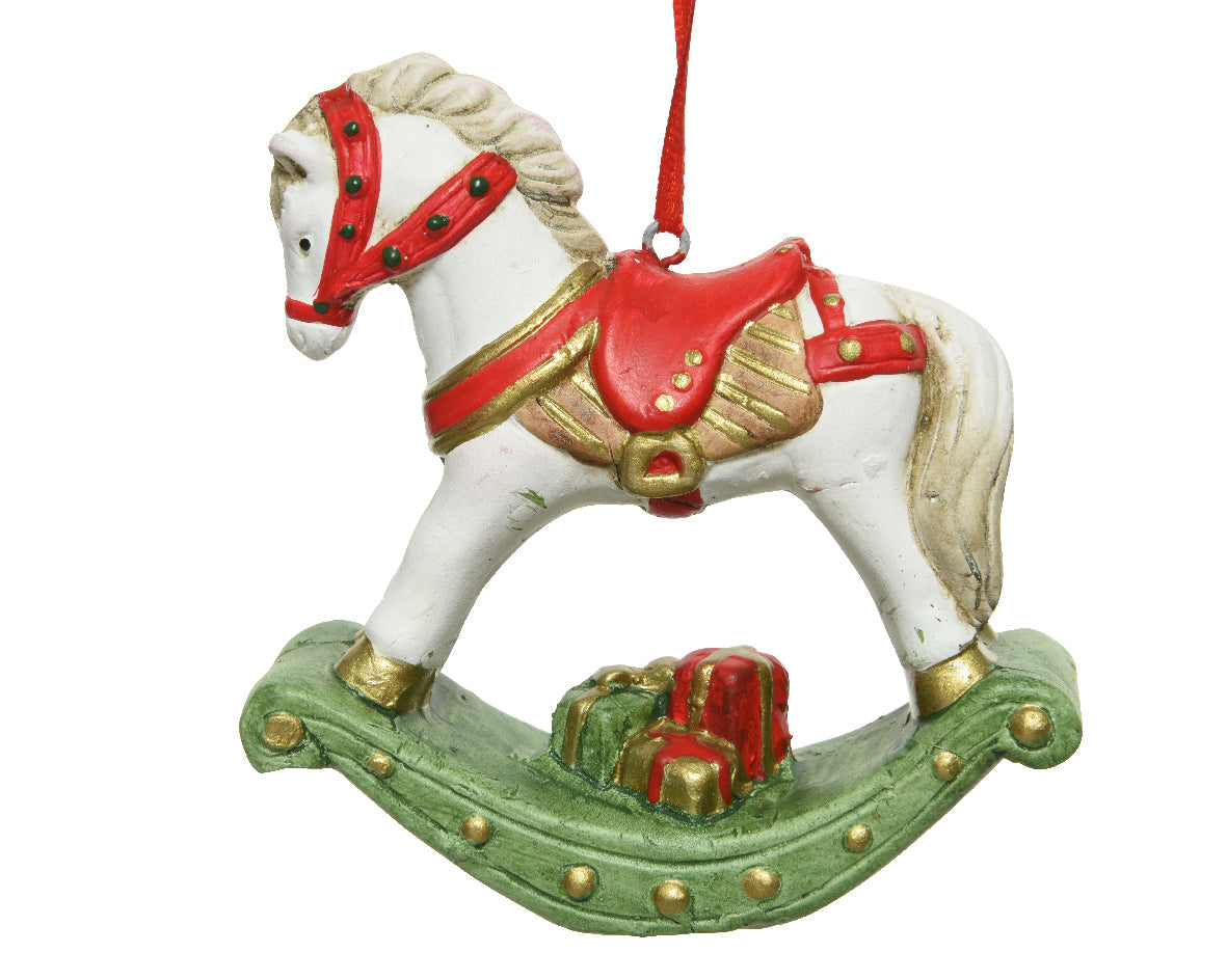 CAVALLO A DONDOLO IN TERRACOTTA DA APPENDERE 9,5X3,3X11CM