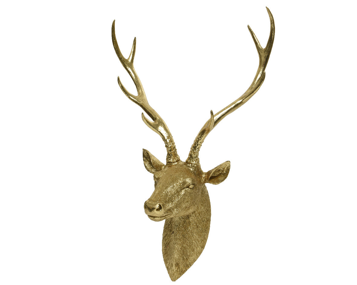 DECORAZIONE TESTA DI CERVO 70X70X37CM ORO