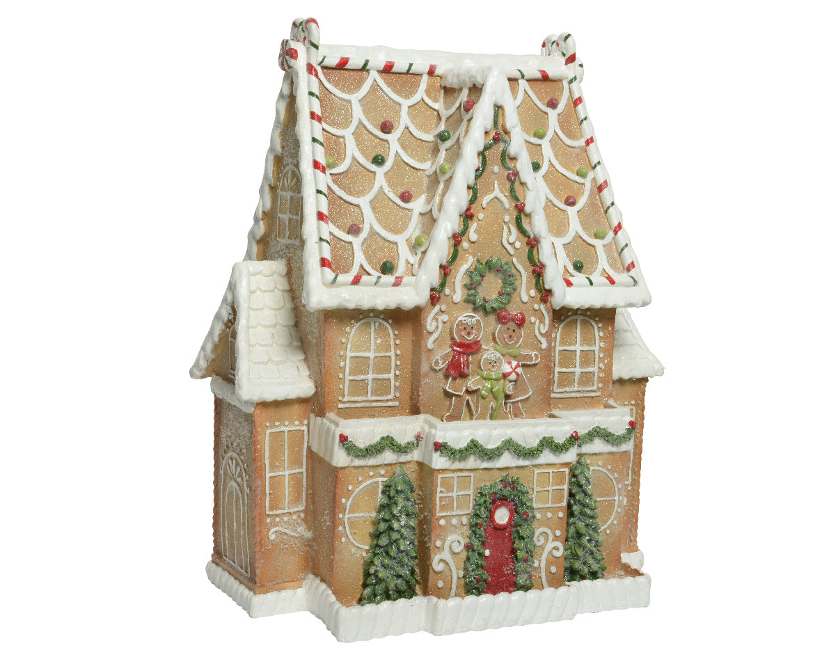 DECORAZIONE CASA NATALIZIA PAN DI ZENZERO 34,5X53X67,5CM - Gingerbread House Christmas