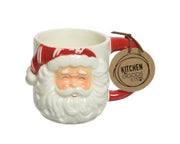 TAZZA BABBO NATALE H9CM ROSSA E BIANCA