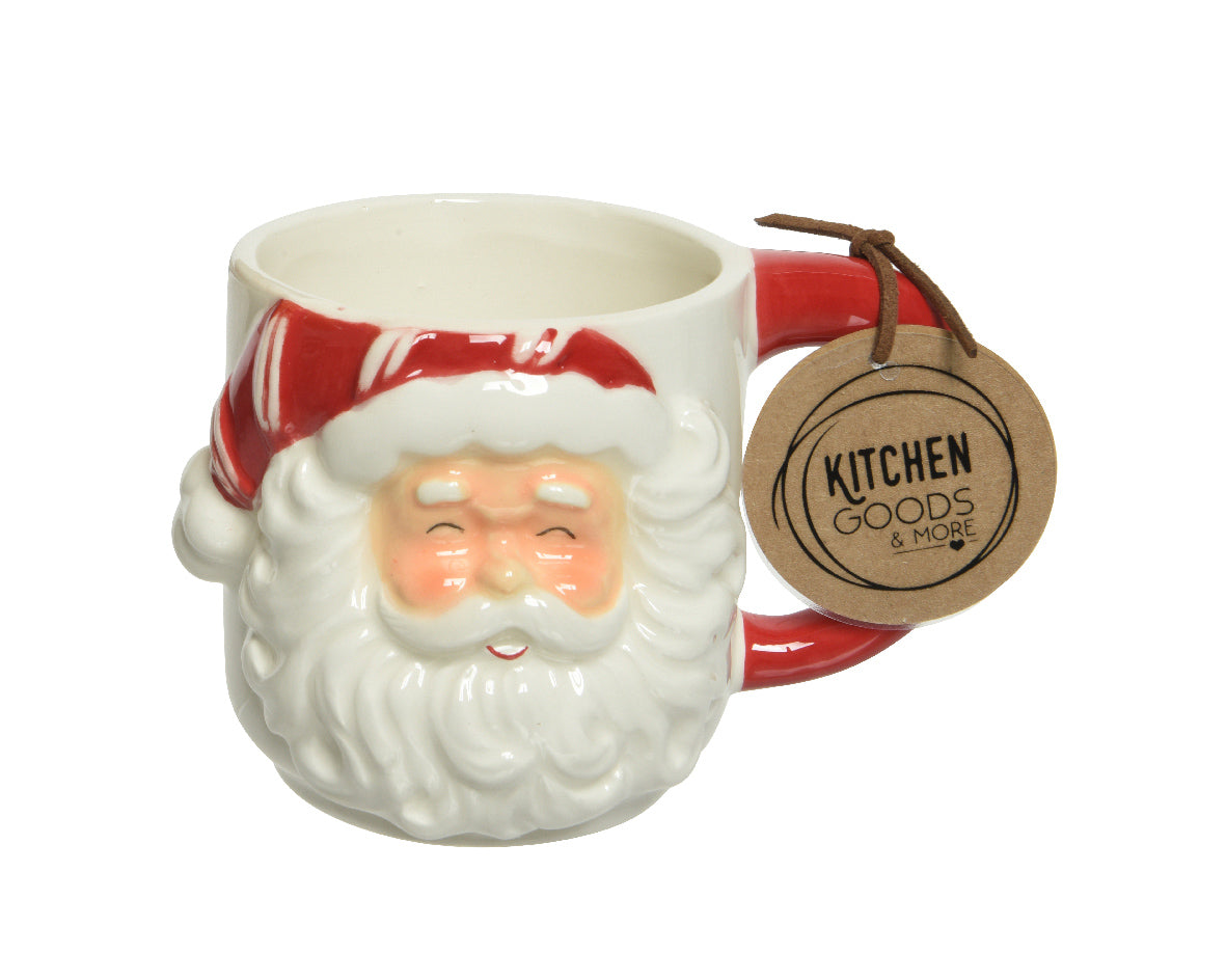 TAZZA BABBO NATALE H9CM ROSSA E BIANCA