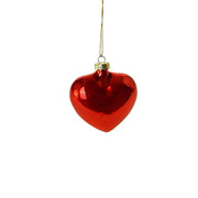 Ornamento Cuore Rosso Perlato 8cm