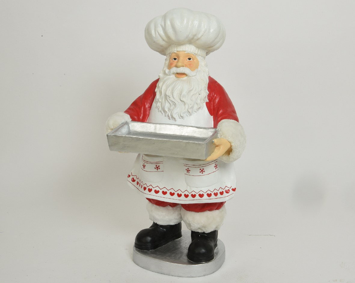BABBO NATALE CON VASSOIO 50,5X55X100 CM ROSSO