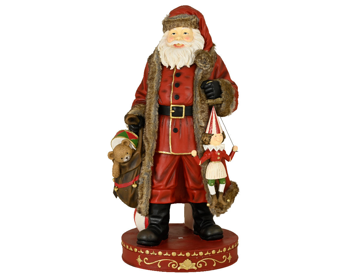 DECORAZIONE NATALIZIA, BABBO NATALE CON REGALI, IN POLIRESINA, 68X87X166 CM