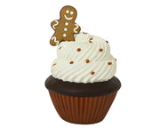 DECORAZIONE NATALIZIA, CUPCAKE CON OMINO DI PAN DI ZENZERO, 52.07X52.07X76.84 CM