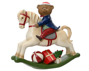 STATUINA DI NATALE, ORSO SUL CAVALLO, 46X13.50X42.50 CM