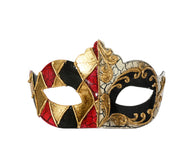 Maschera Carnevale Rossa/Oro H9cm