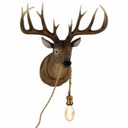LAMPADA DA MURO TESTA DI CERVO 57,5X41,5X73,5CM HARRY MARRONE