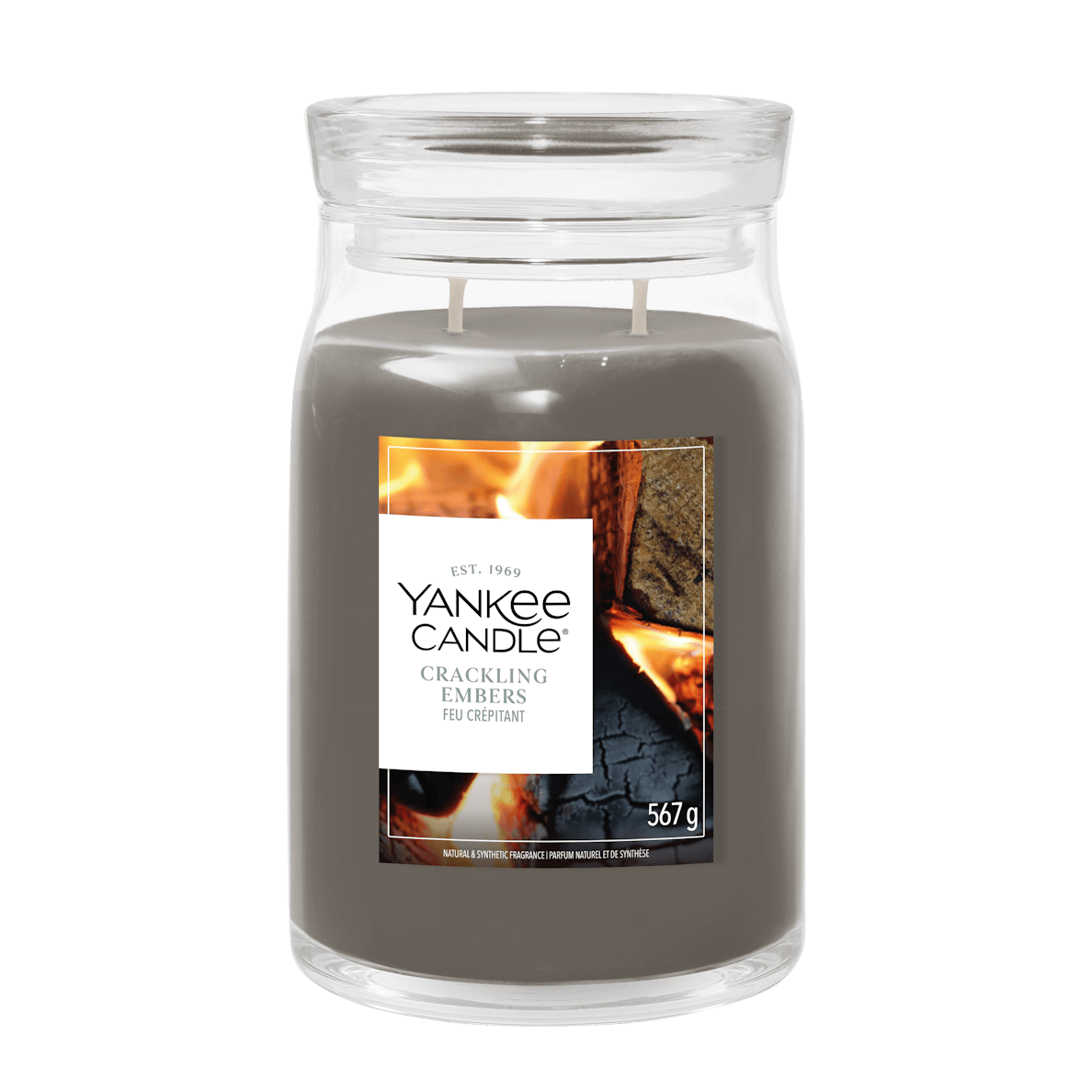 Candela Crackling Embers 567g Grigio YANKEE CANDLE