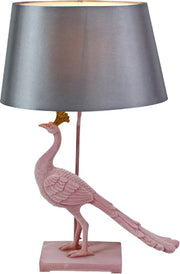 LAMPADA DA TAVOLO PAVONE 51X25,5X62CM ROSA/GRIGIO