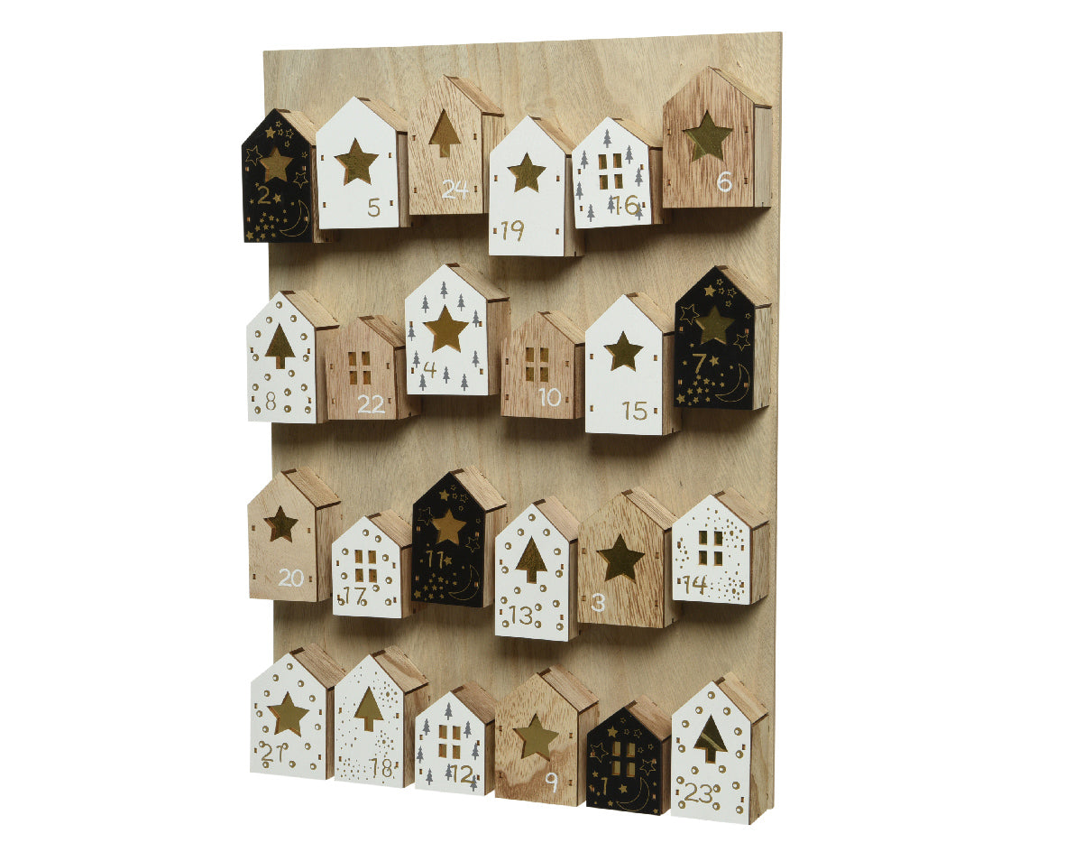 CALENDARIO DELL' AVVENTO NATALIZIO 33X45 IN LEGNO