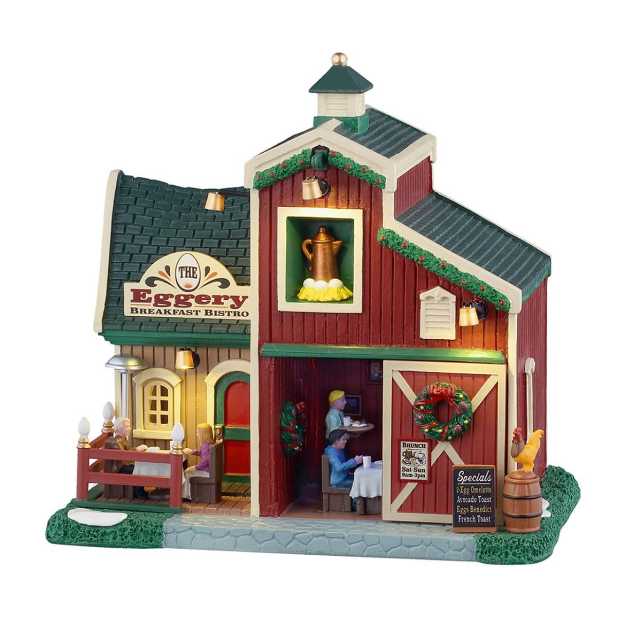 OFFERTA LEMAX HARVEST CROSSING - THE EGGERY BREAKFAST BISTRO + CHRISTMAS PINATA + BALSAM FIR TREE