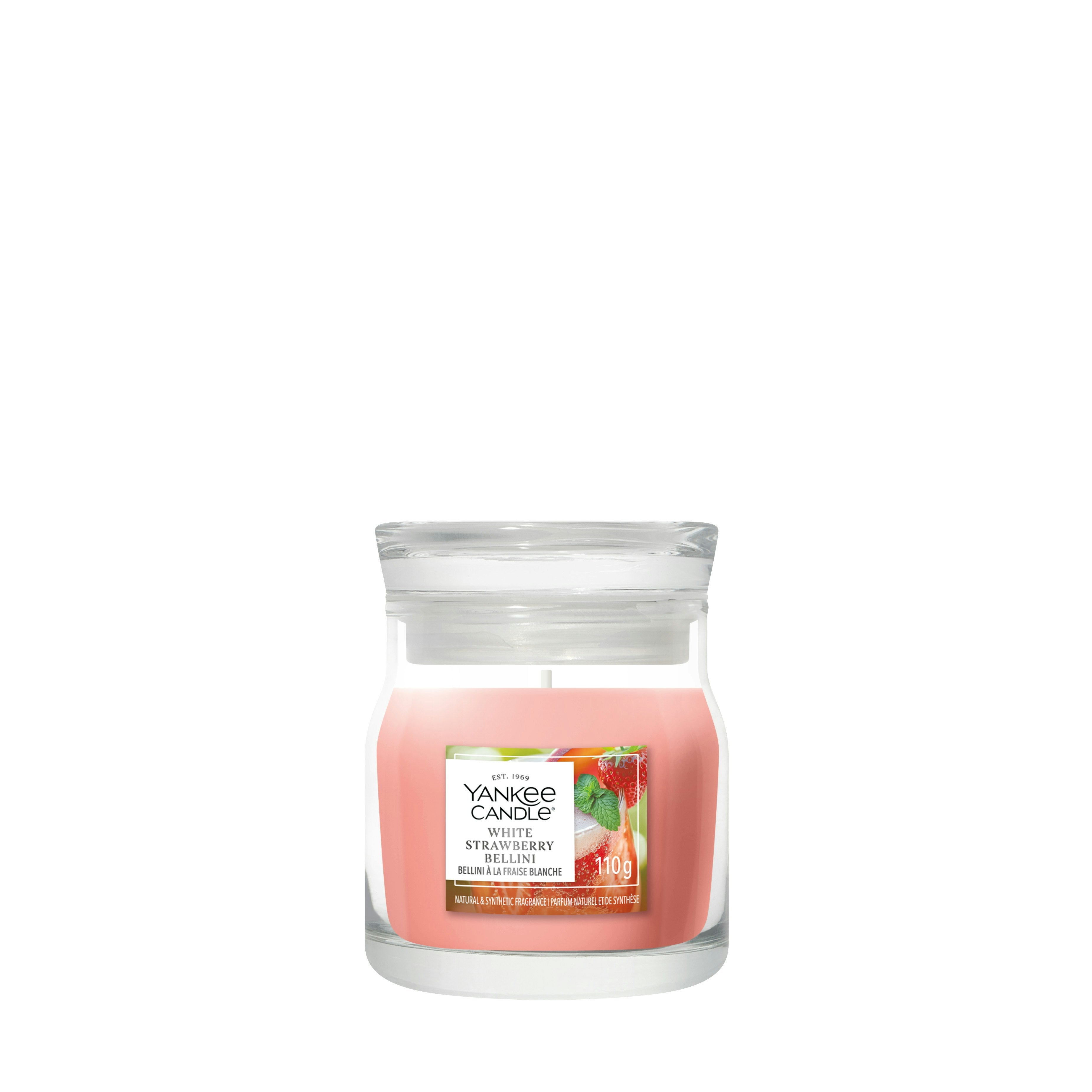 Candela White Strawberry Bellini 110g Rosa Yankee Candle