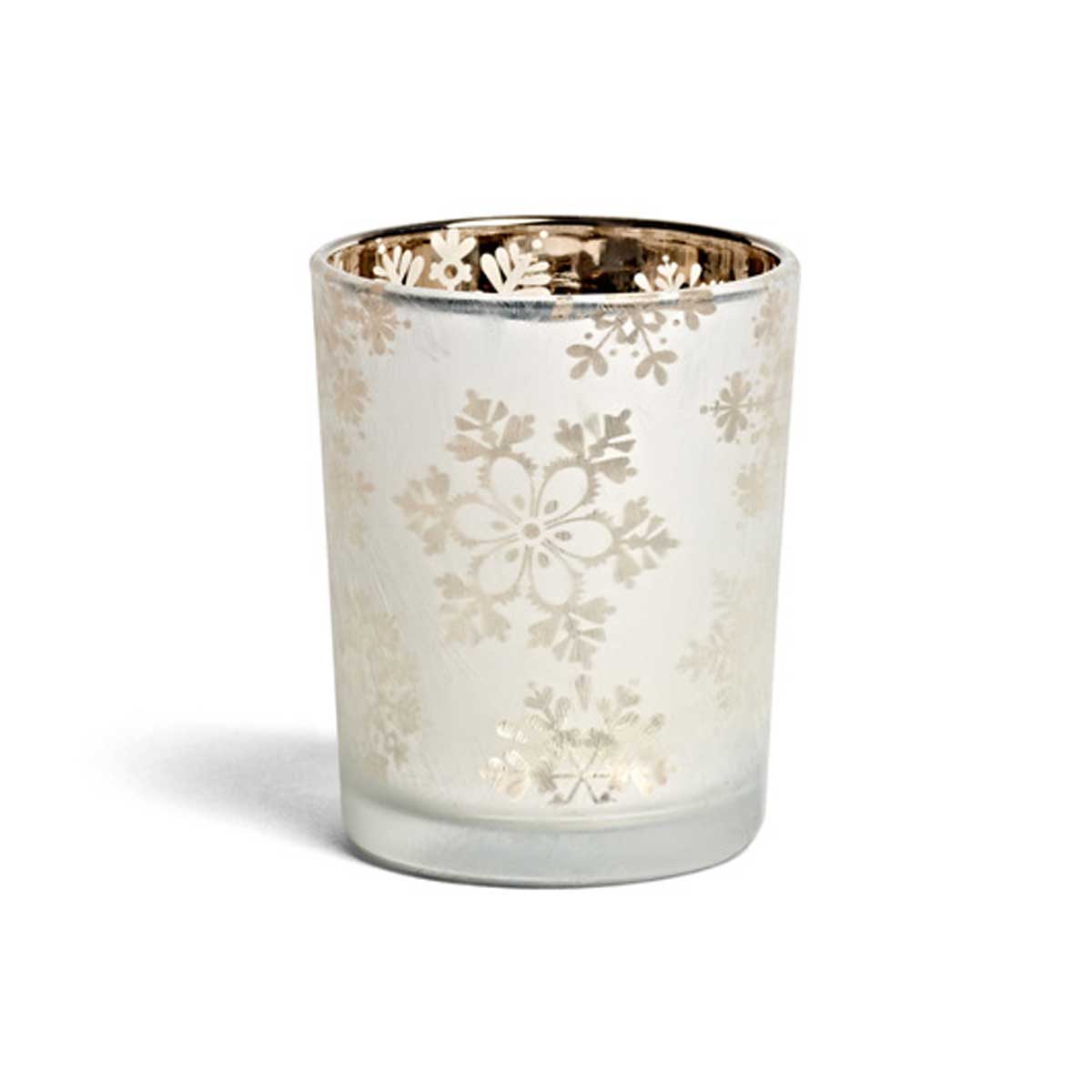 PORTA CANDELA VOTIVE TEALIGHT HOLDER SNOWFLAKE FROST