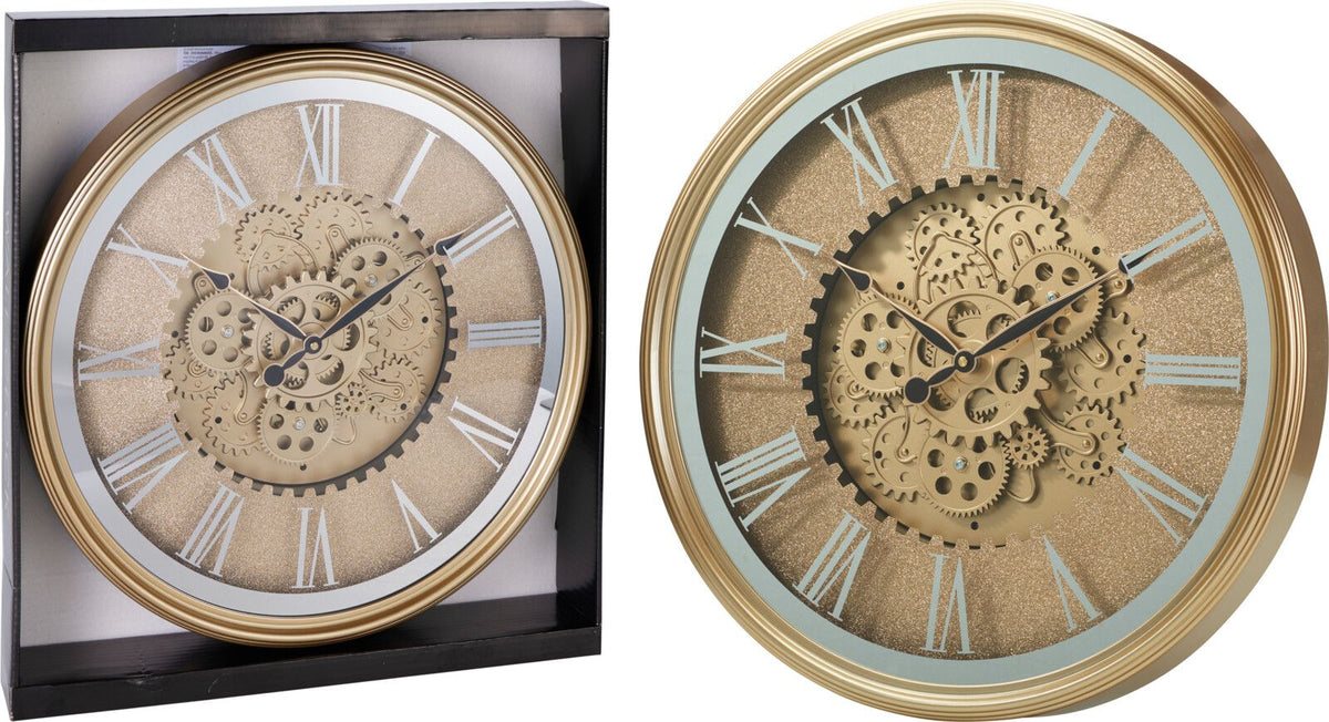 Orologio da Parete Grande in Metallo Dorato