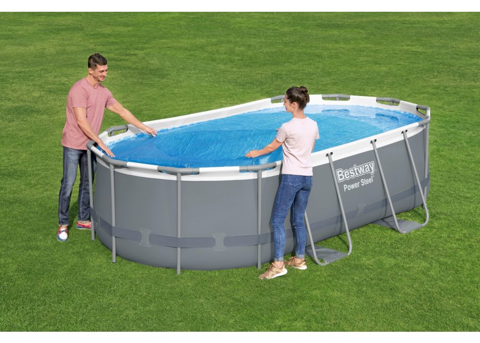 COPERTURA SOLARE PER PISCINA FUORI TERRA OVALE 427X250X100 CM