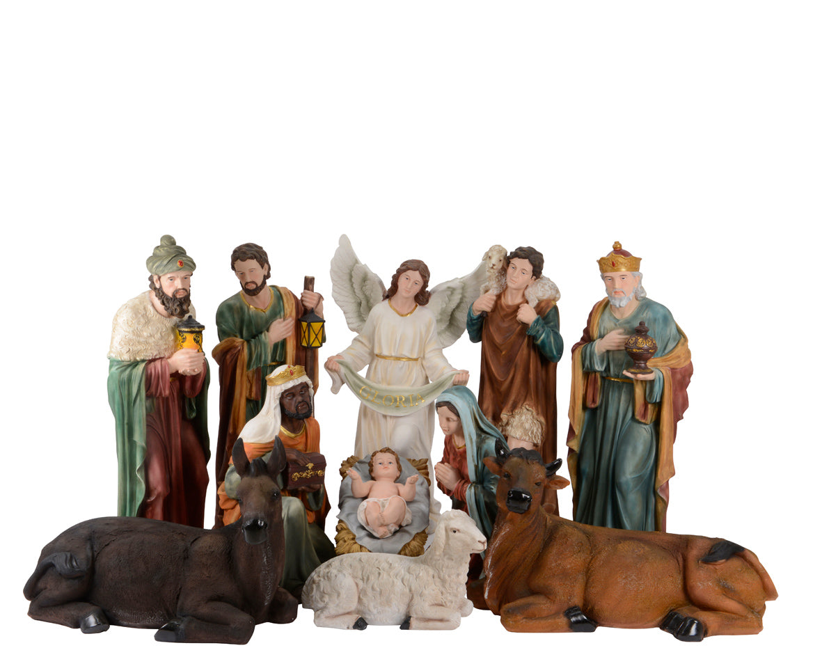 Scena Natività Presepe Natalizio Gigante in Polimagnesio - Set 11 Pezzi