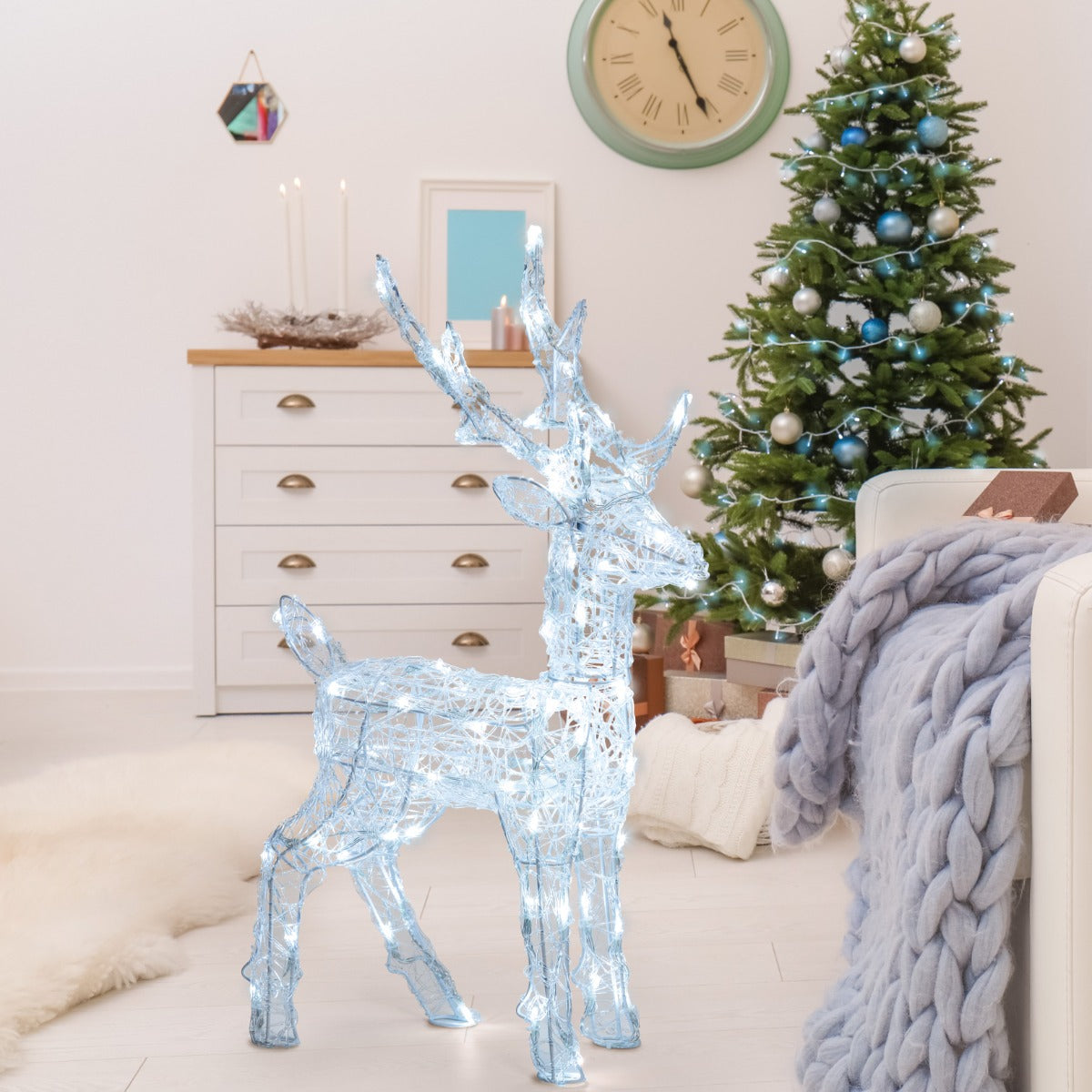 RENNA 3D 85CM 80 LED BIANCO FREDDO