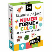 Gioco Educativo Numeri Forme Colori 54 Maxi Carte HEADU