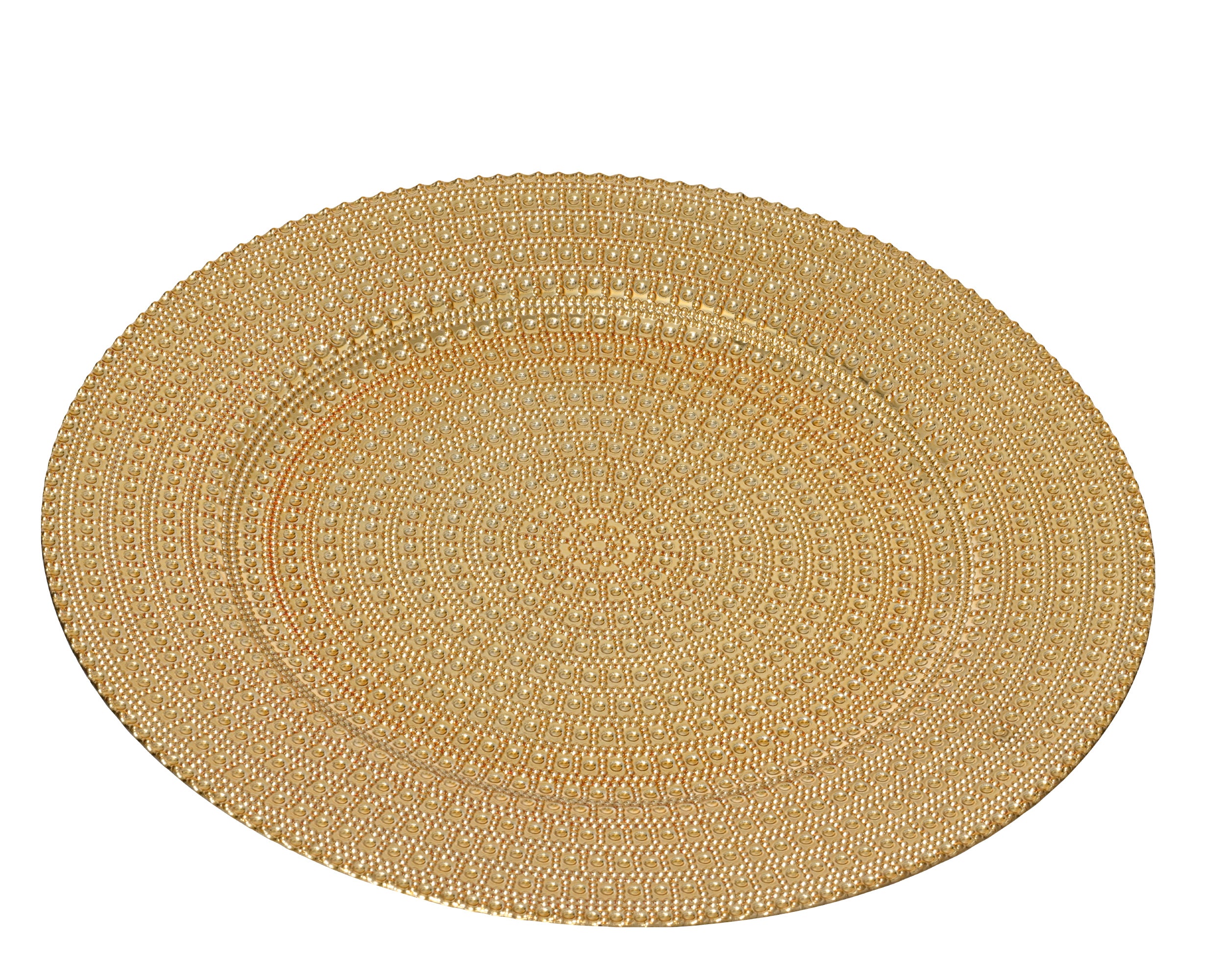 Sottopiatto decorativo a pois in rilievo D 33 cm oro Peraga Christmas