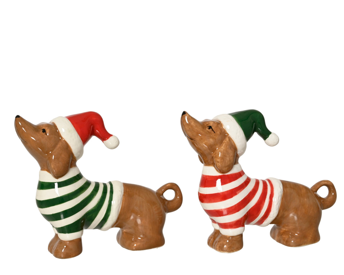 Cane decorativo in dolomite 9,3 x 4 x 7,5 cm colori modello assortito Peraga Christmas