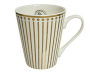 MUG IN PORCELLANA CON STRISCE ORO 8,7X11,3X7CM