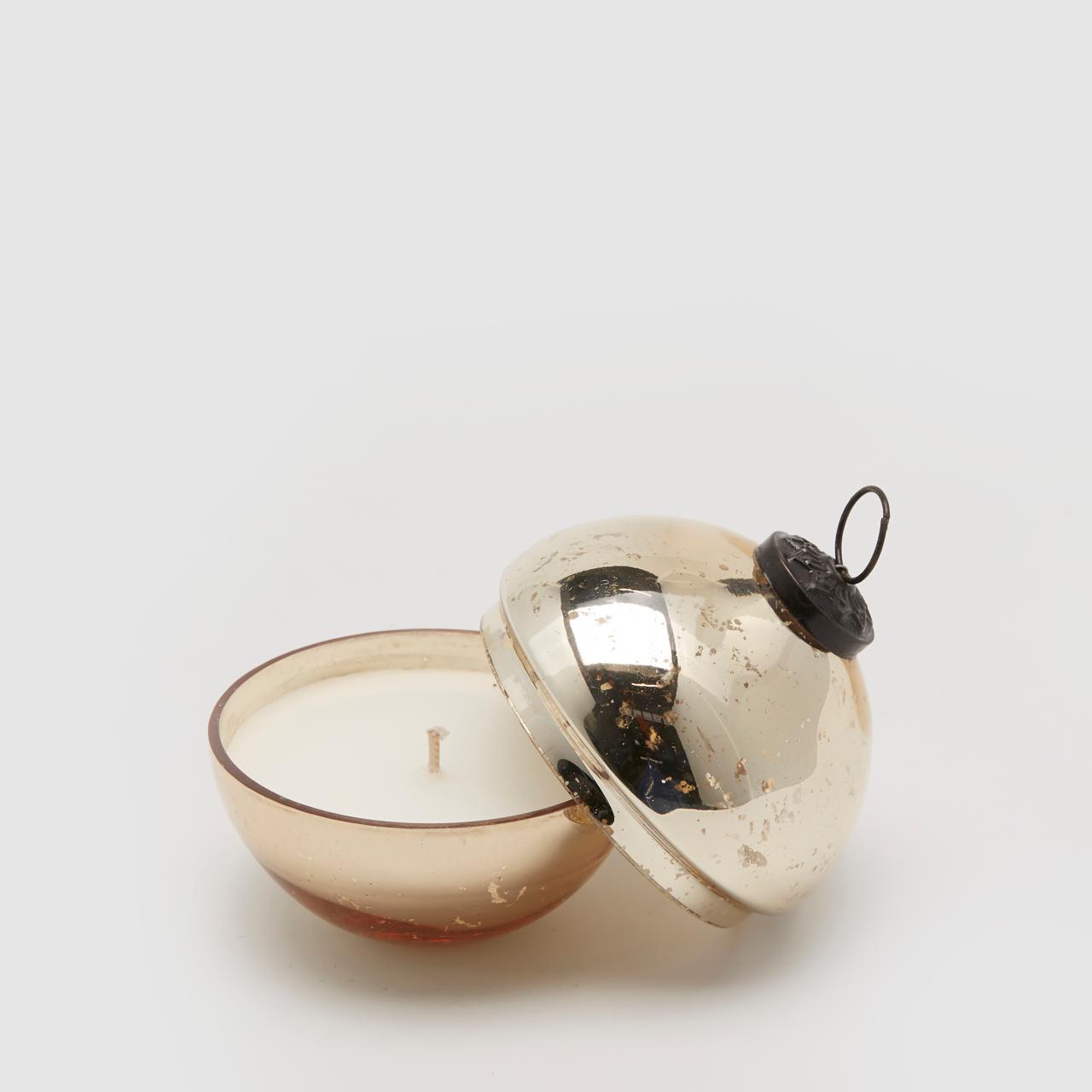 PALLINA DI NATALE ORO CON CANDELA 8CM