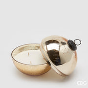 PALLINA DI NATALE ORO CHIARO CON CANDELA 13CM