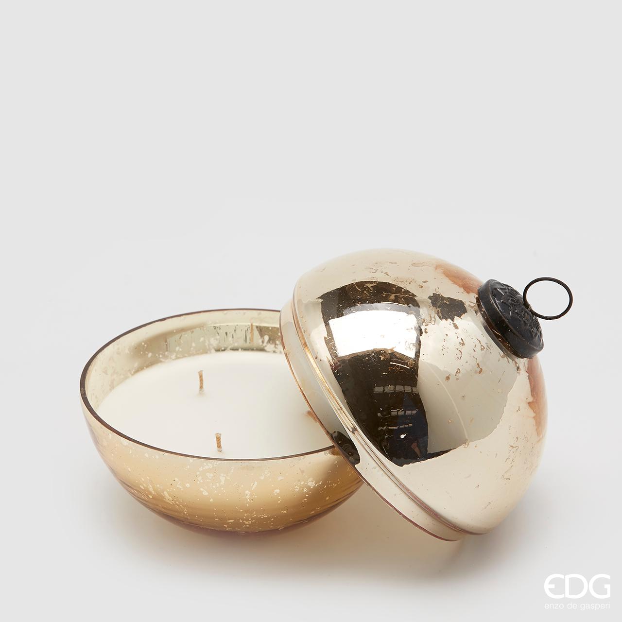 PALLINA DI NATALE ORO CHIARO CON CANDELA 13CM