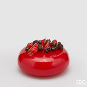 CANDELA DECORATIVA TORTA AI FRUTTI DI BOSCO D.14X8,5CM
