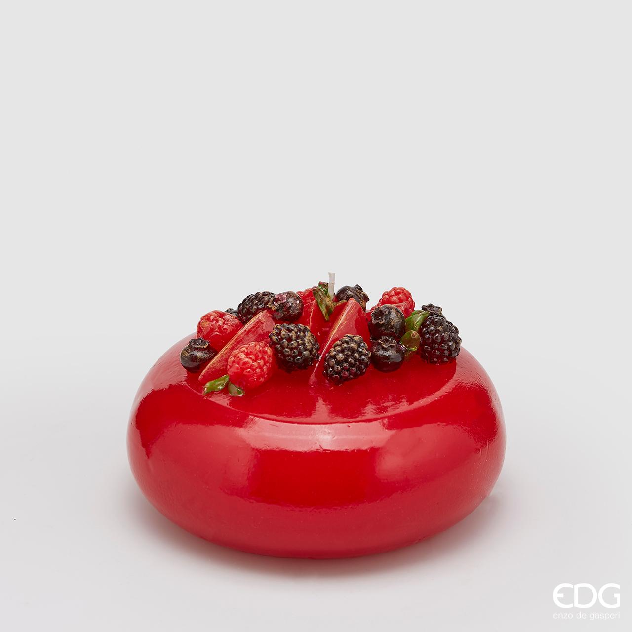 CANDELA DECORATIVA TORTA AI FRUTTI DI BOSCO D.14X8,5CM