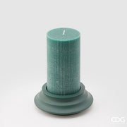 ELEGANTE CANDELA DORICA C/PIATTO D.8X15CM VERDE