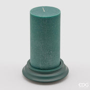 ELEGANTE CANDELA DORICA C/PIATTO D.10X20CM VERDE