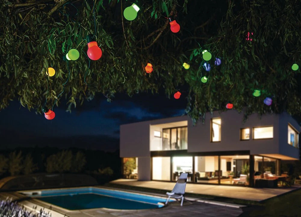 LUCI DA ESTERNO 20 LED MULTICOLOR CON PANNELLO SOLARE