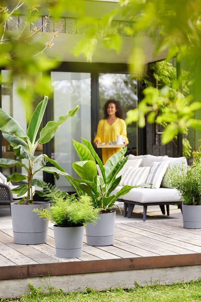 VASO GREENSENSE AQUA CARE ROUND 35CM LIGHT CONCRETE GRIGIO