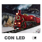 QUADRO NATALIZIO CON TRENO 40X30X1,8CM CON MICROLED