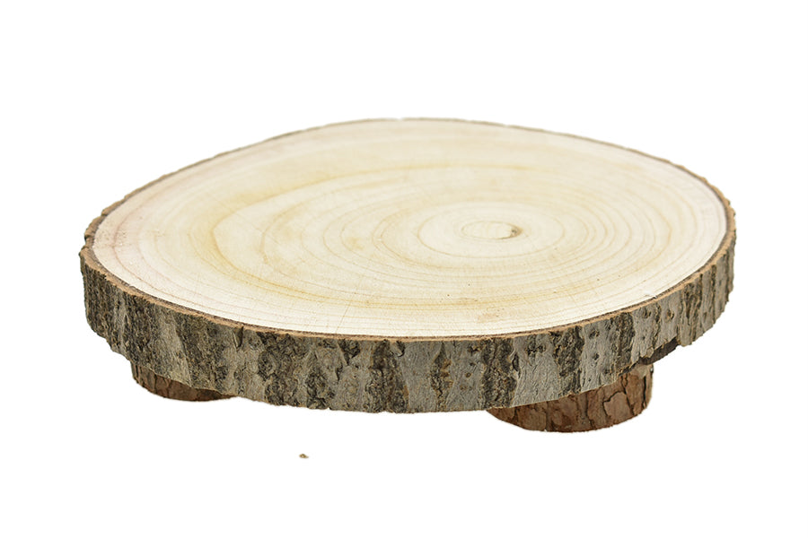 BASE IN LEGNO ROTONDA DIA.30CM CON PIEDE